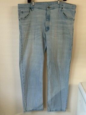 Wrangler Men’s Straight-Leg Jeans Light Blue Size 42x32 Streetwear Western